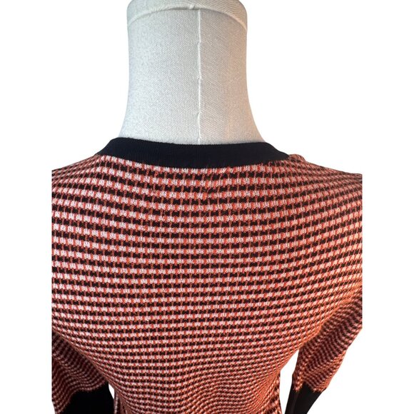 Yal New York XS Womens Sweater Red Black Houndstooth Knit - Picture 7 of 13